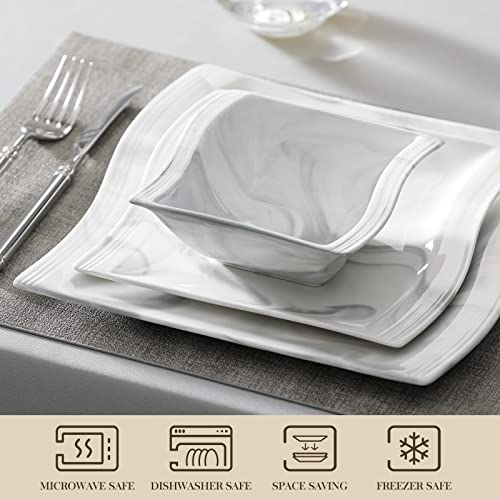 MALACASA 'Series Flora' (26-piece porcelain dinnerware set): dinner service plate set