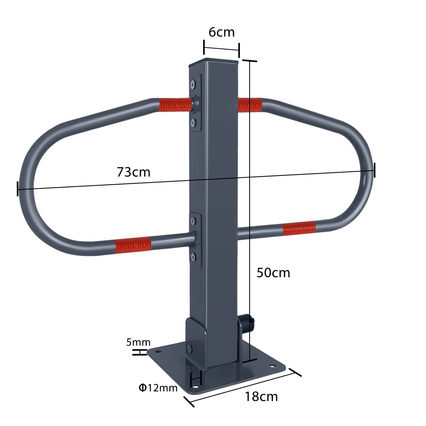 FIVMEN Galvanized Parking Barrier | Foldable with Keys and Reflective Stickers