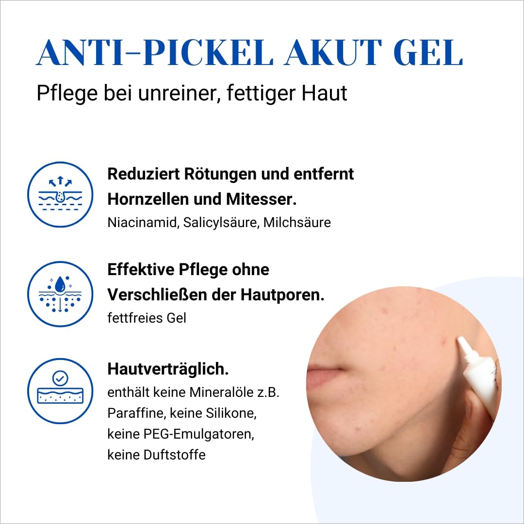 Pimple Acute Gel (15ml): Acne facial care against impurities with clarifying salicylic acid