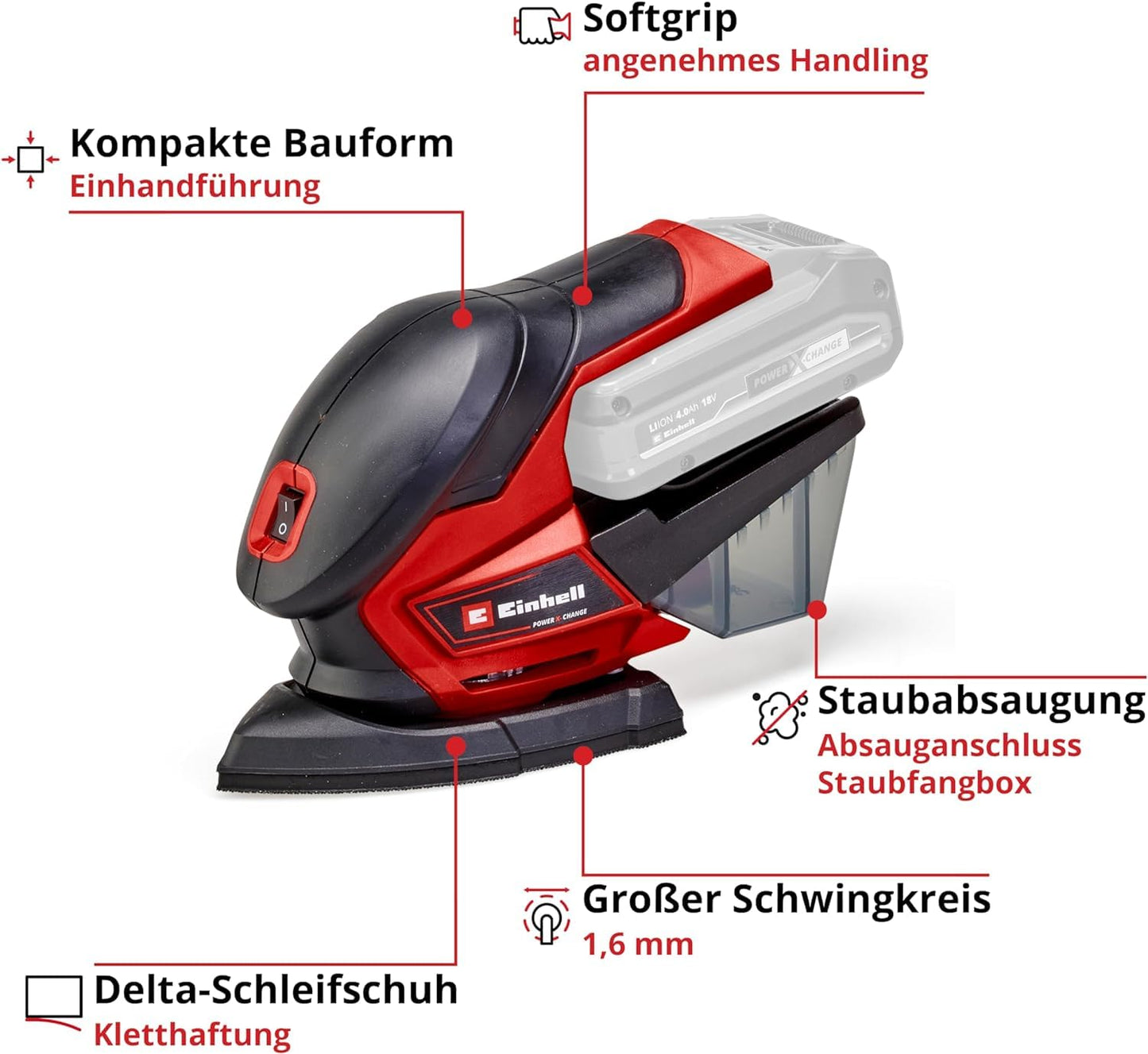 Einhell Cordless Multi-Sander (TE-OS 18/150) Li-Solo Power X-Change without battery and charger