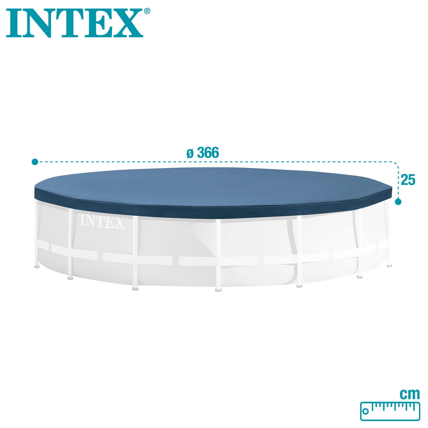INTEX Round Pool Cover (28031): Pool cover with Ø 366cm in dark blue