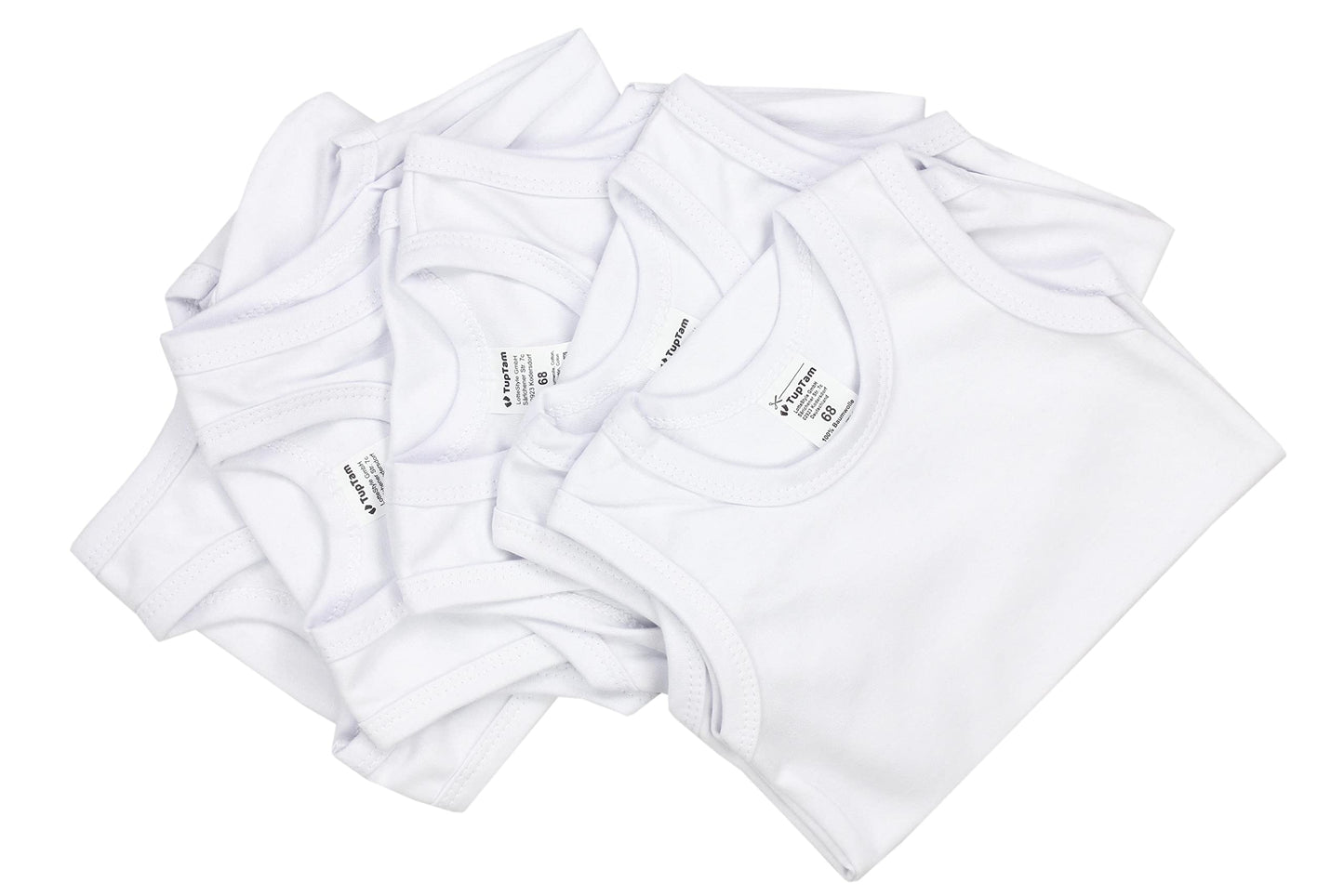 TupTam baby boys' underarm bodysuits in a pack of 5 made of cotton: OEKO-TEX certified