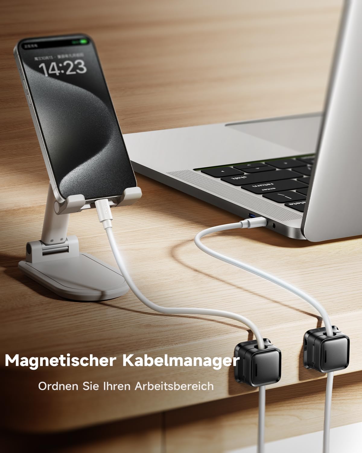 smofish Kabelclips (8er-Pack): Magnetische Schreibtisch Kabel Organizer, Stark Haftend