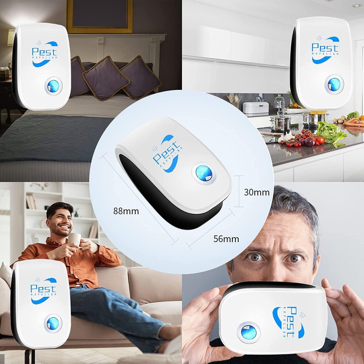 Ultrasonic Pest Repeller (Set of 4): Effective, safe protection