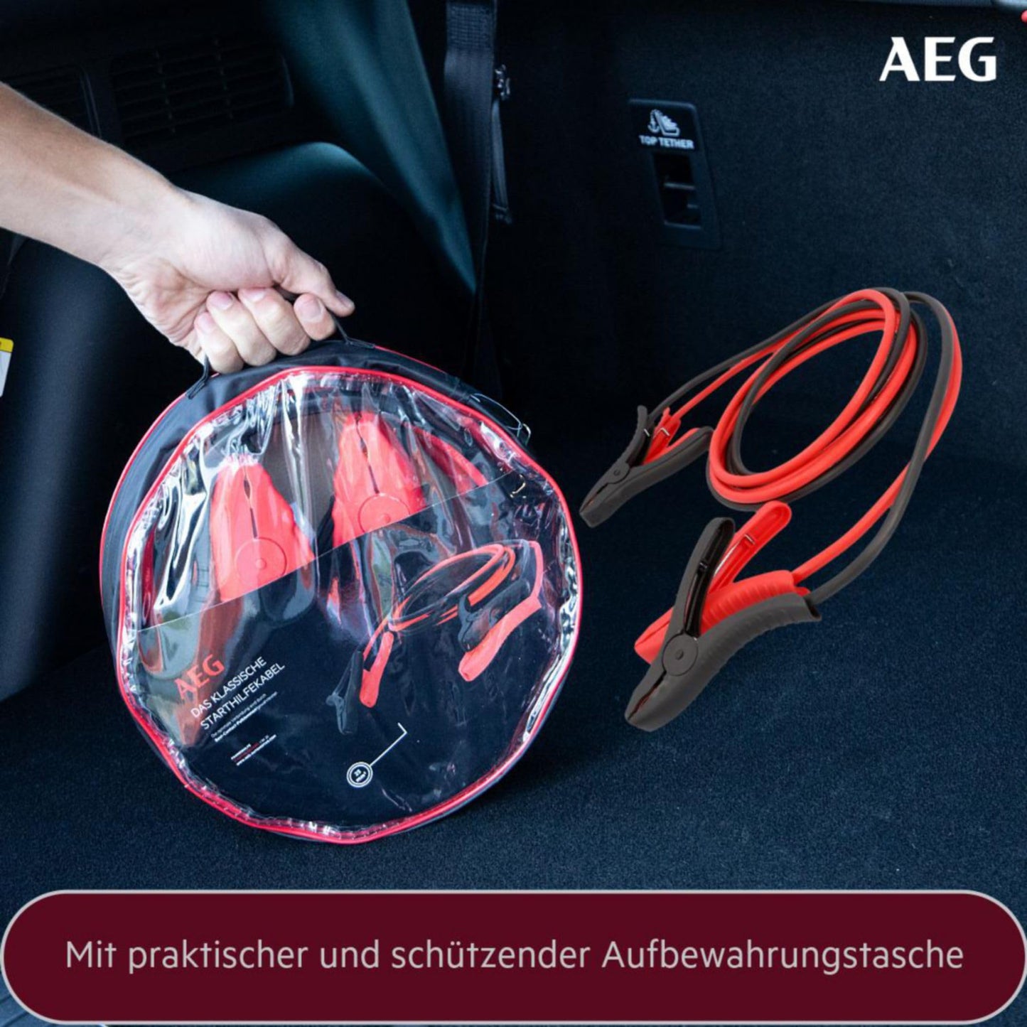 AEG (97203) Starthilfekabel SK 16 "Alu-Tec" für 12 Volt und 24 Volt in Aufbewahrungstasche