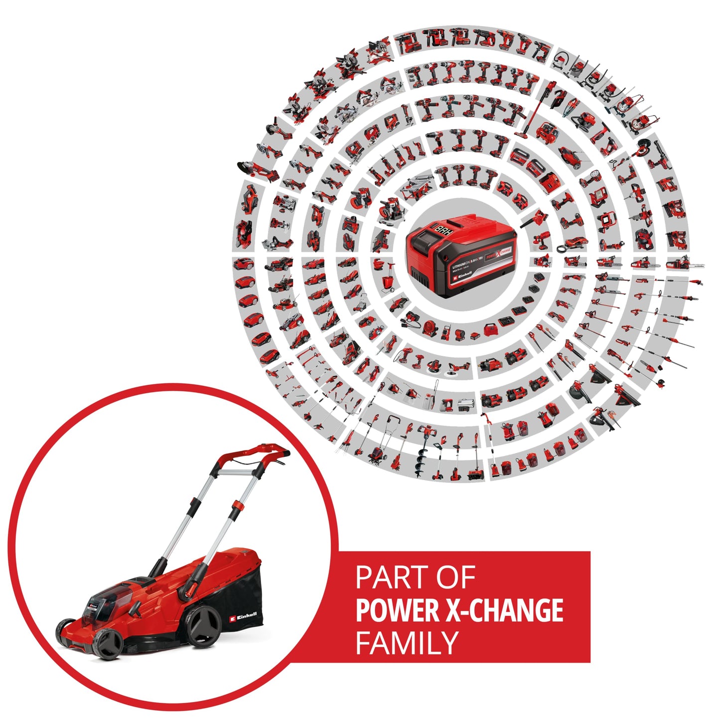 Einhell cordless lawn mower 'RASARRO' 36/42 Kit Power X-Change incl. 2x 4.0Ah batteries+charger