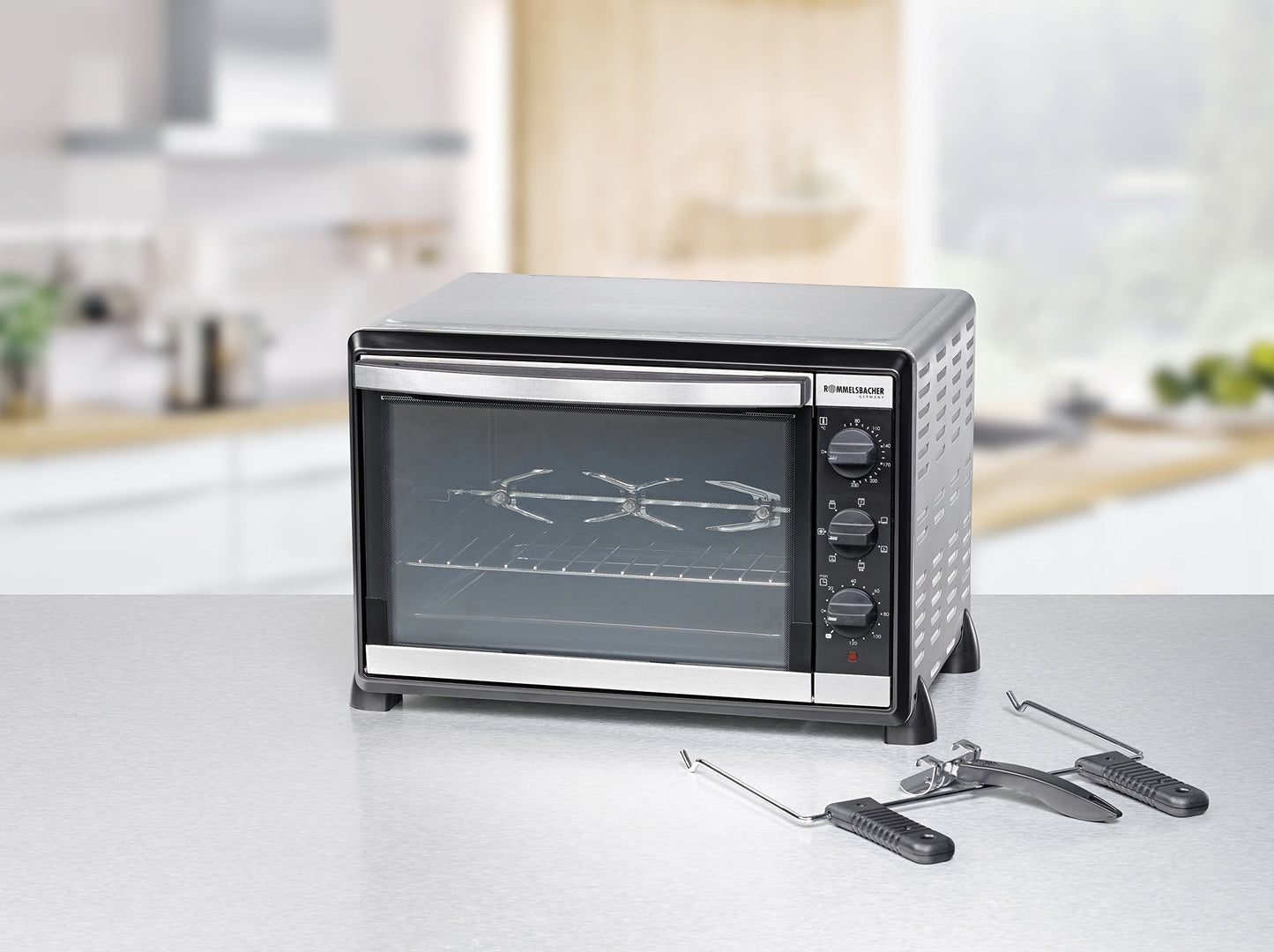 ROMMELSBACHER Baking & Grill Oven (BG 1805/E) with double glazing, interior lighting, timer, 1800W