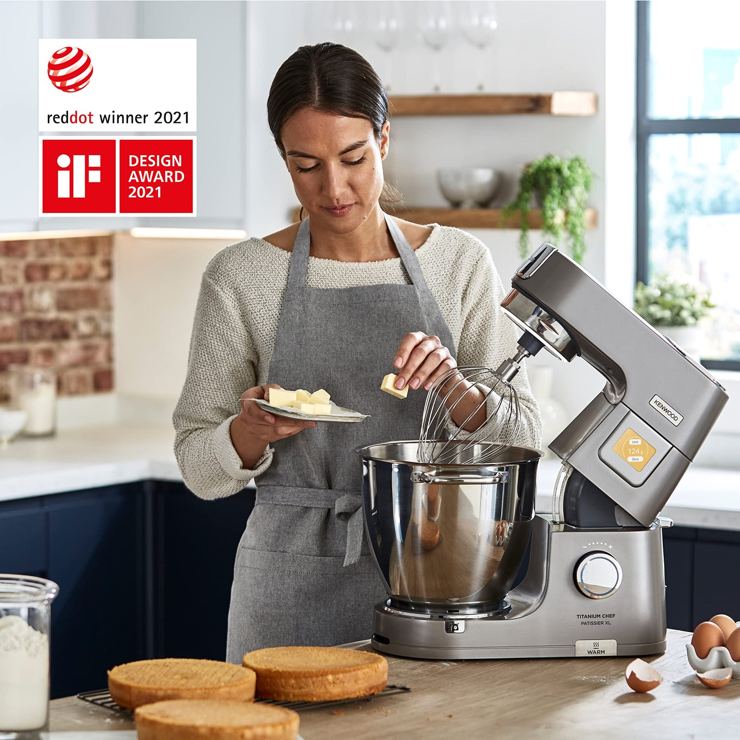Kenwood Titanium Chef Patissier XL KWL90.034SI (1400 Watt) | Food processor with integrated scale & heating function,