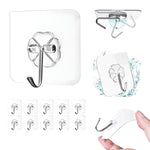 Pack of 10 Multifunctional, Transparent, Self-Adhesive Multi-Purpose Hooks