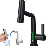 Robinet de cuisine cascade numérique LED : pivotant 3 en 1