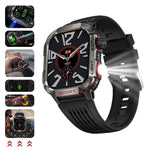 Montre intelligente militaire multifonction | Tracker d'activité en plein air : appel BT, vérification de facture et lampe de poche