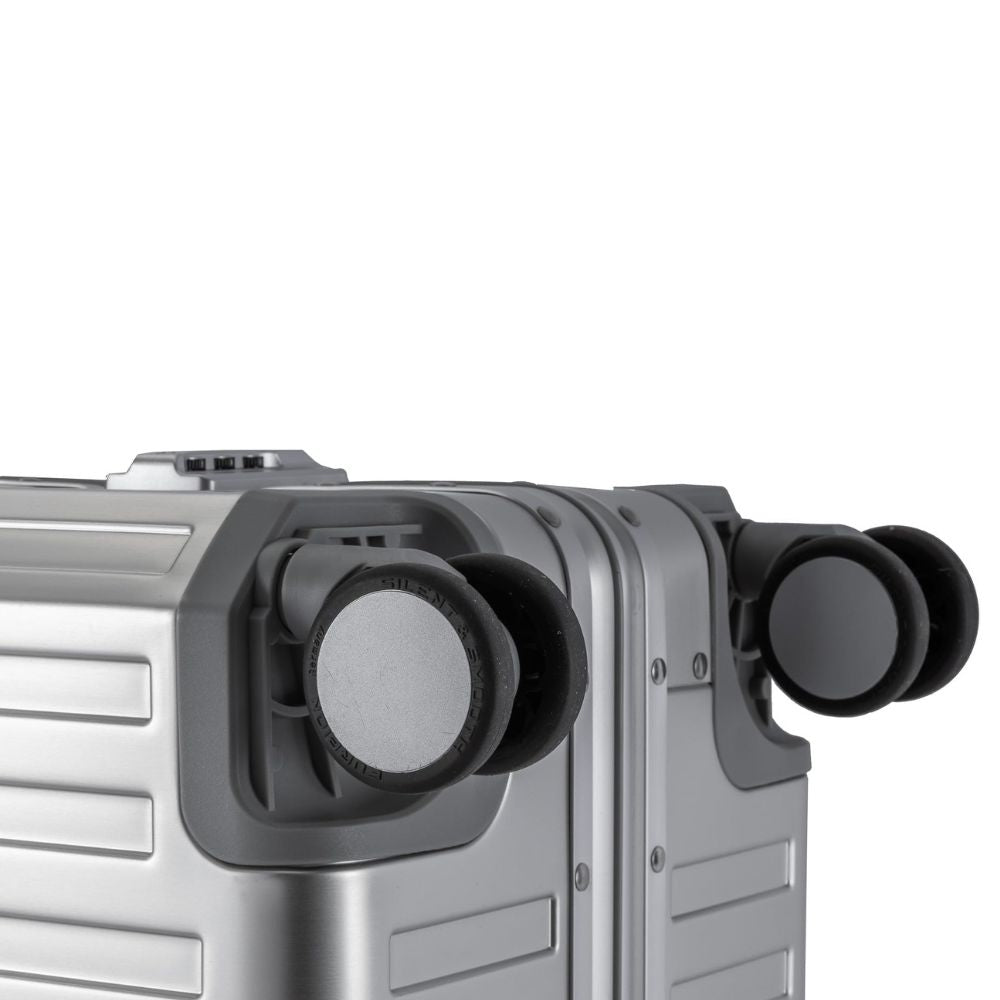 TRAVELHOUSE 'Tokyo' hard-shell aluminum suitcase (XL-78cm): 2x TSA combination lock | Silver