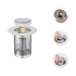 Stainless Steel Pop-Up Drain Plug with Hair Strainer | Anti-Clogging Sink Filter