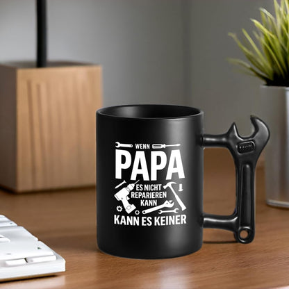 PAPA Keramik Tasse für Vatertag Geschenk mit Schraubenschlüssel Griff