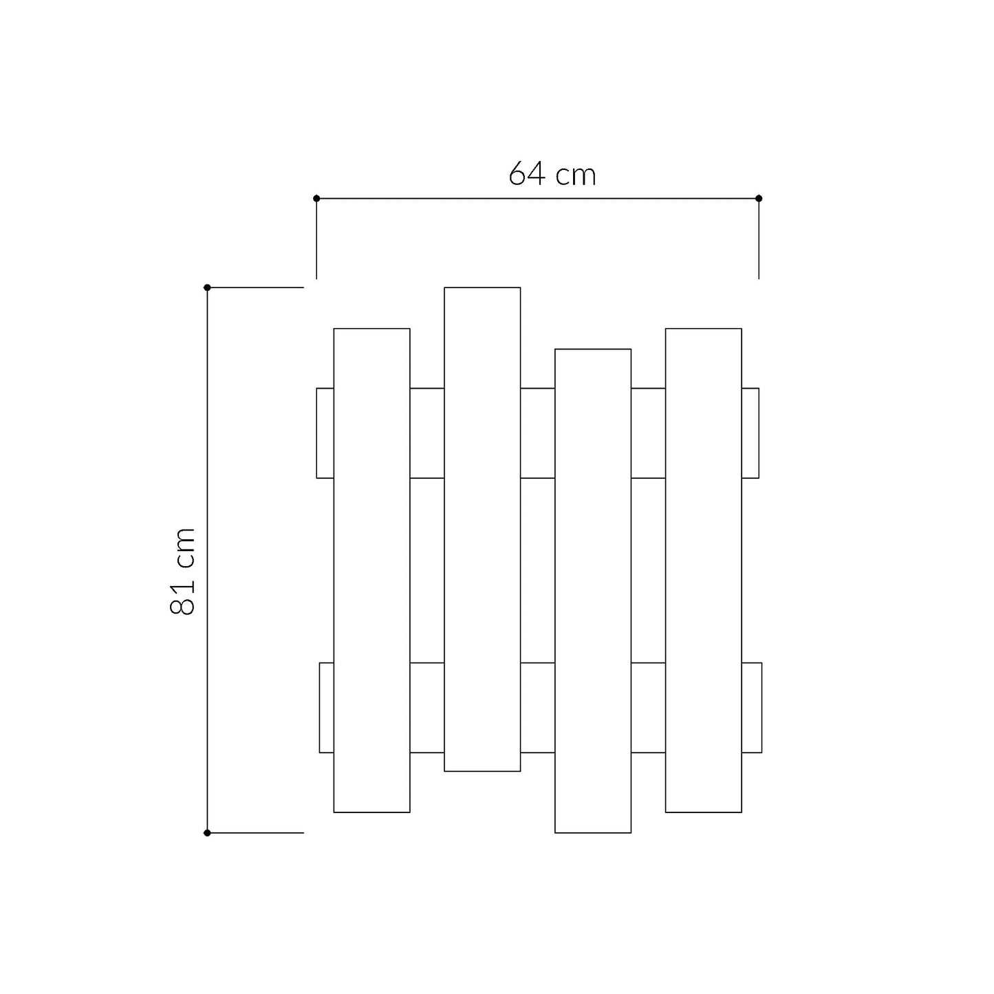 Wall-mounted coat rack (81x64cm) with 8 hooks for hallway, bedroom &amp; office | Invisible fastening system