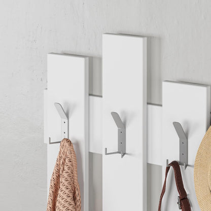 Wall-mounted coat rack (81x64cm) with 8 hooks for hallway, bedroom &amp; office | Invisible fastening system
