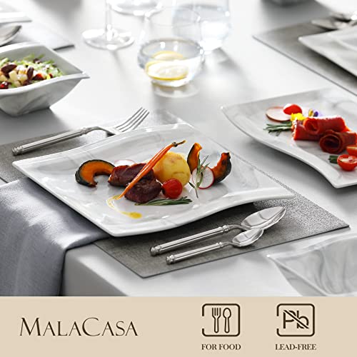 MALACASA 'Series Flora' (26-piece porcelain dinnerware set): dinner service plate set