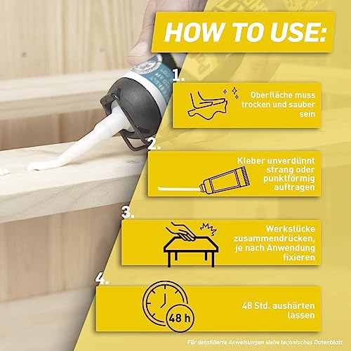 Pattex 'Glue instead of drilling' assembly adhesive (Extra Strong) with easy use | 133g: All materials, without solvents,