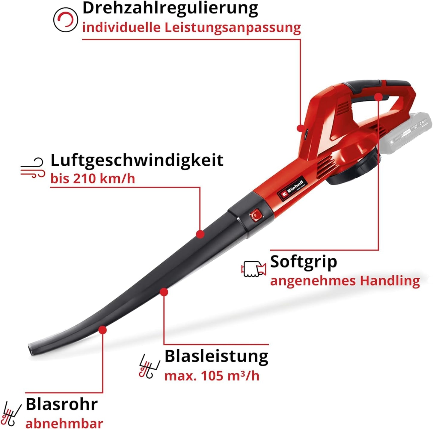Einhell cordless leaf blower (GC-CL 18) Li E Solo Power X-Change without battery