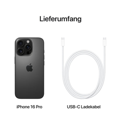 Apple iPhone 16 Pro 256GB (Titan-Schwarz): 5G Handy mit Kamerasteuerung, 4K-120fps Dolby Vision