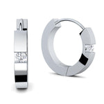 AMOONIC Hoop Earrings 'Twinkle' - Silver 925 with Zirconia (Diamond Substitute) for Women incl. Luxury Case