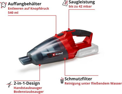 Einhell Cordless Handheld Vacuum Cleaner (TE-VC 18) Li-Solo Power X-Change without battery and charger
