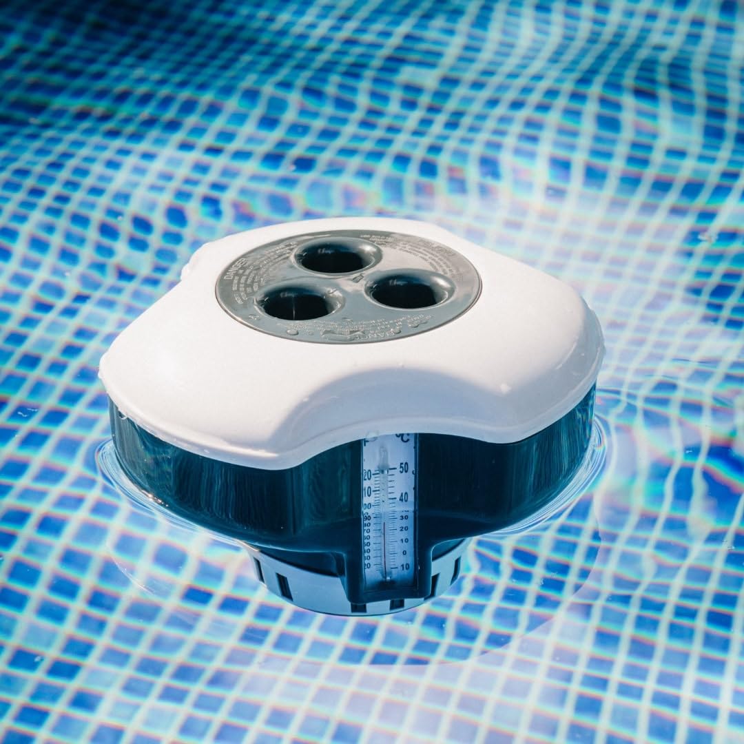 Carrie Box Dosierschwimmer inkl. Thermometer: Chlordosierer, Einstellbar, 20 bis 200g