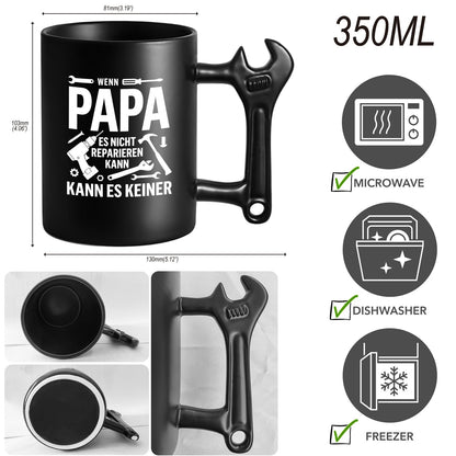 PAPA Keramik Tasse für Vatertag Geschenk mit Schraubenschlüssel Griff
