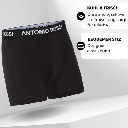 ANTONIO ROSSI Men's Fitted Boxer Hipsters (pack of 12): Black
