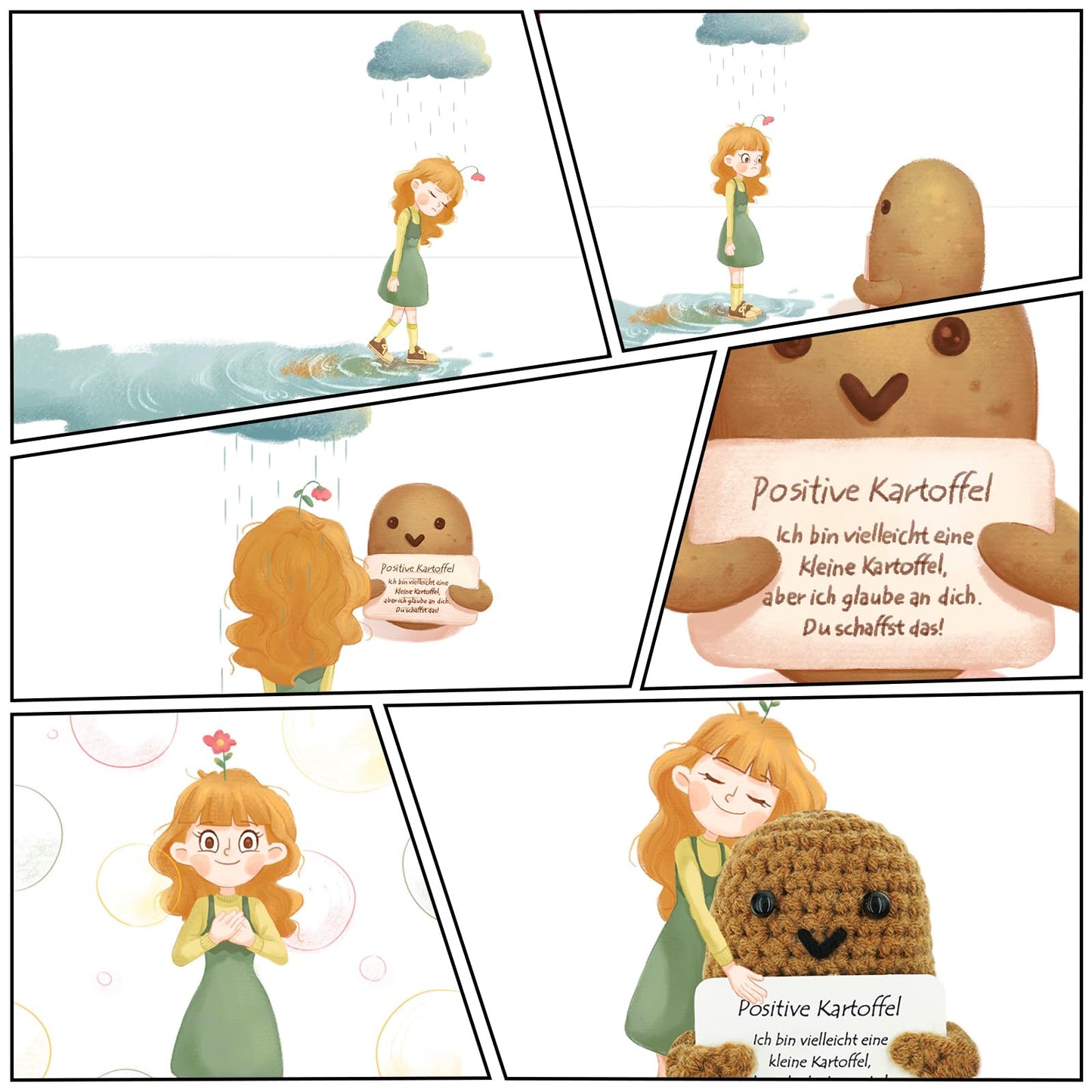 Tixlux Positive Potato: Handmade Encouragement Doll | Silver &amp; Gift Idea