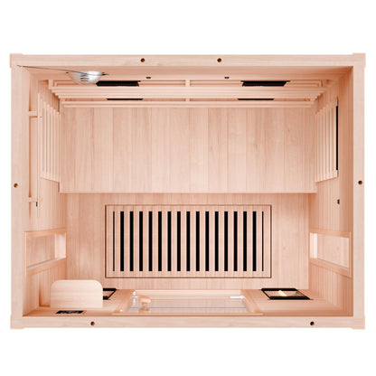Dewello® Infrarotsauna 'Pierson' (135x105cm) für 1-2 Personen aus Hemlock-Holz, LED, Bluetooth