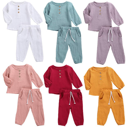 Zweiteiler Babykleidung-Set für Jungen & Mädchen: Weiches Outfit mit T-Shirt + Hose