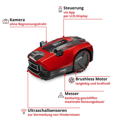 Einhell robotic lawnmower FREELEXO CAM PLUS 600 Power X-Change incl. 4.0Ah Plus battery (18V, camera, for 600m²)