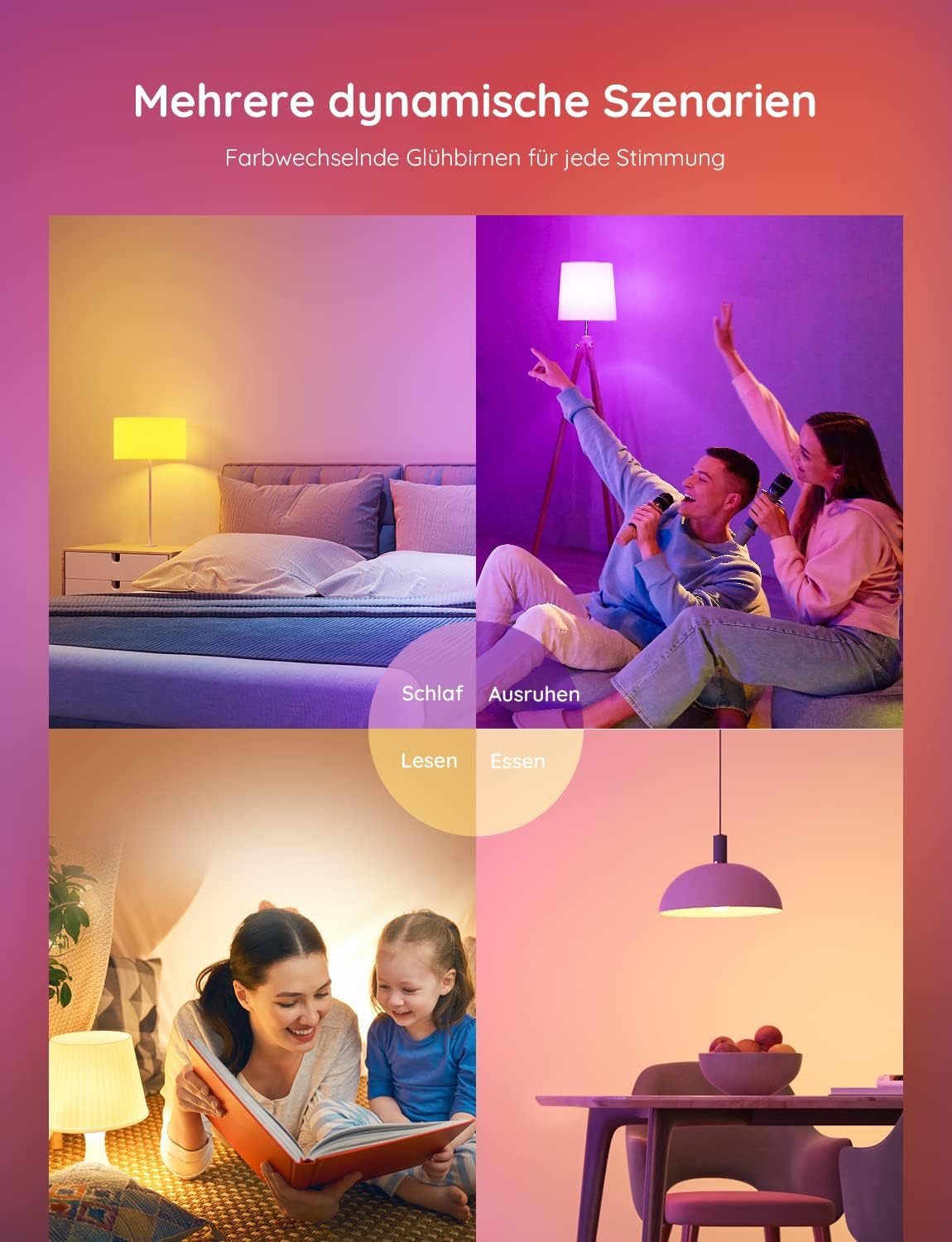 Govee Smart LED Bulb E27 with Wi-Fi: Dimmable, Voice Control (2 Pack)
