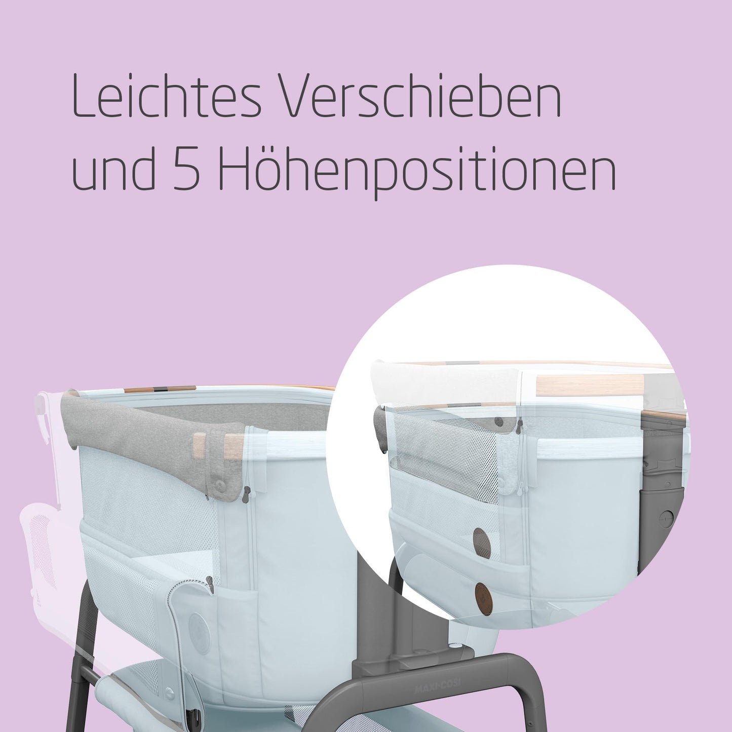 Maxi-Cosi Iora Baby Cot: Foldable Co-Sleeper, 0-6 months, max. 9 kg, 4 inclination and 5 height levels