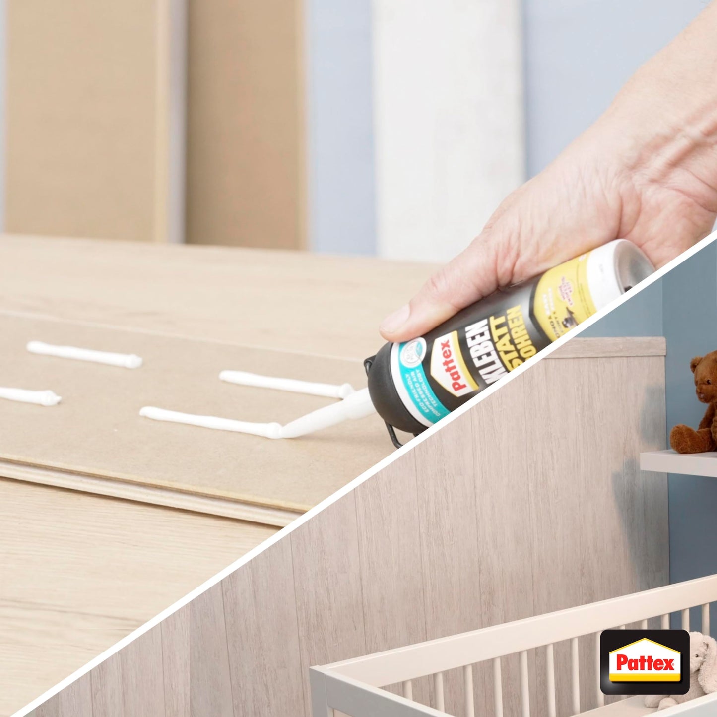 Pattex 'Glue instead of drilling' assembly adhesive (Extra Strong) with easy use | 133g: All materials, without solvents,
