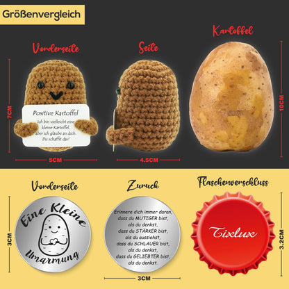 Tixlux Positive Potato: Handmade Encouragement Doll | Silver &amp; Gift Idea