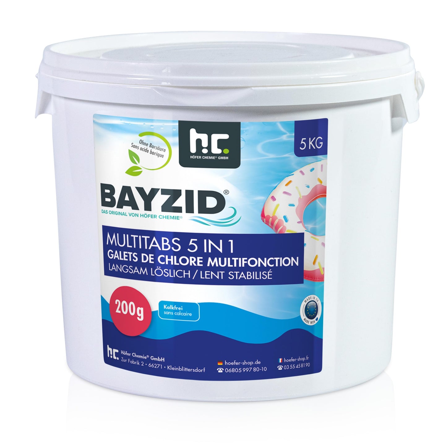BAYZID 5-in-1 Chlor-Multitabs Tabletten für Pool (200g-5kg): Für kristallklares Poolwasser