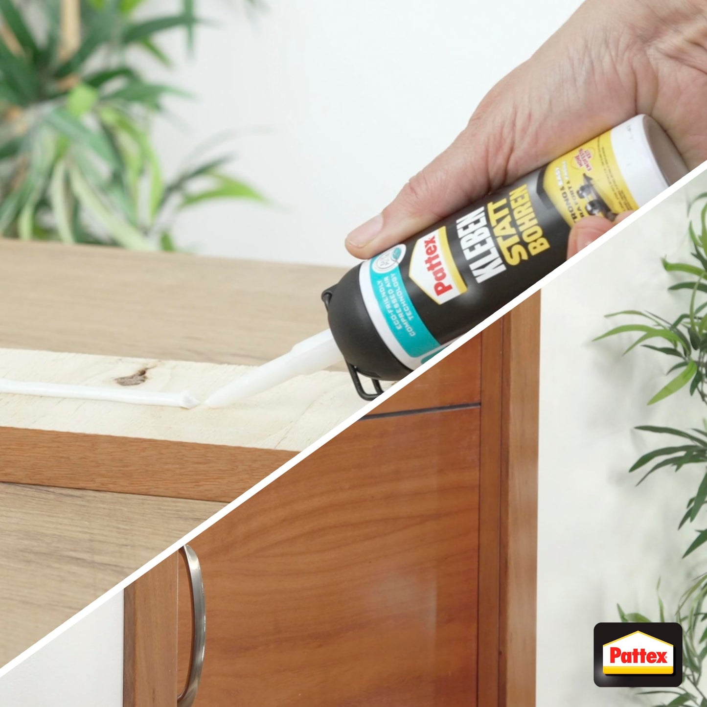 Pattex 'Glue instead of drilling' assembly adhesive (Extra Strong) with easy use | 133g: All materials, without solvents,