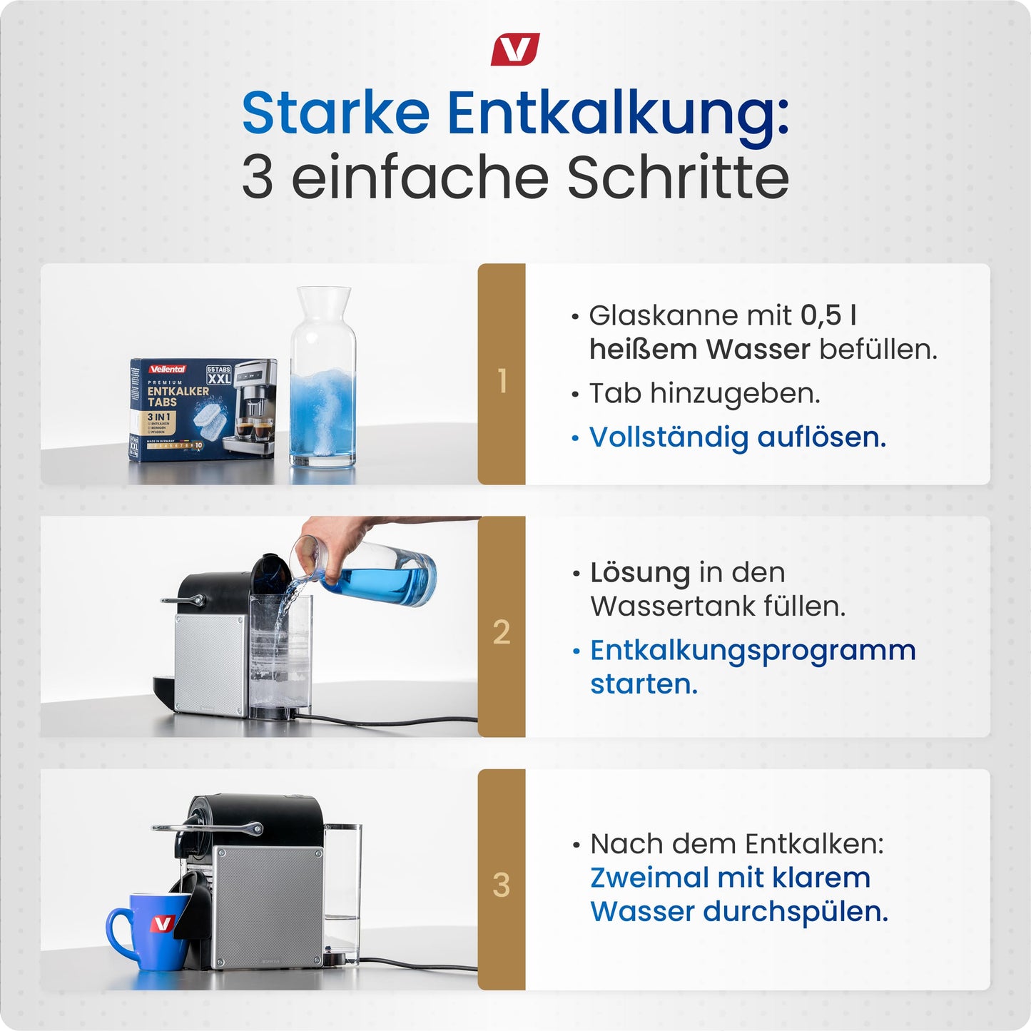 3-in-1 descaling tablets (55 pieces) for fully automatic coffee machines &amp; coffee machines