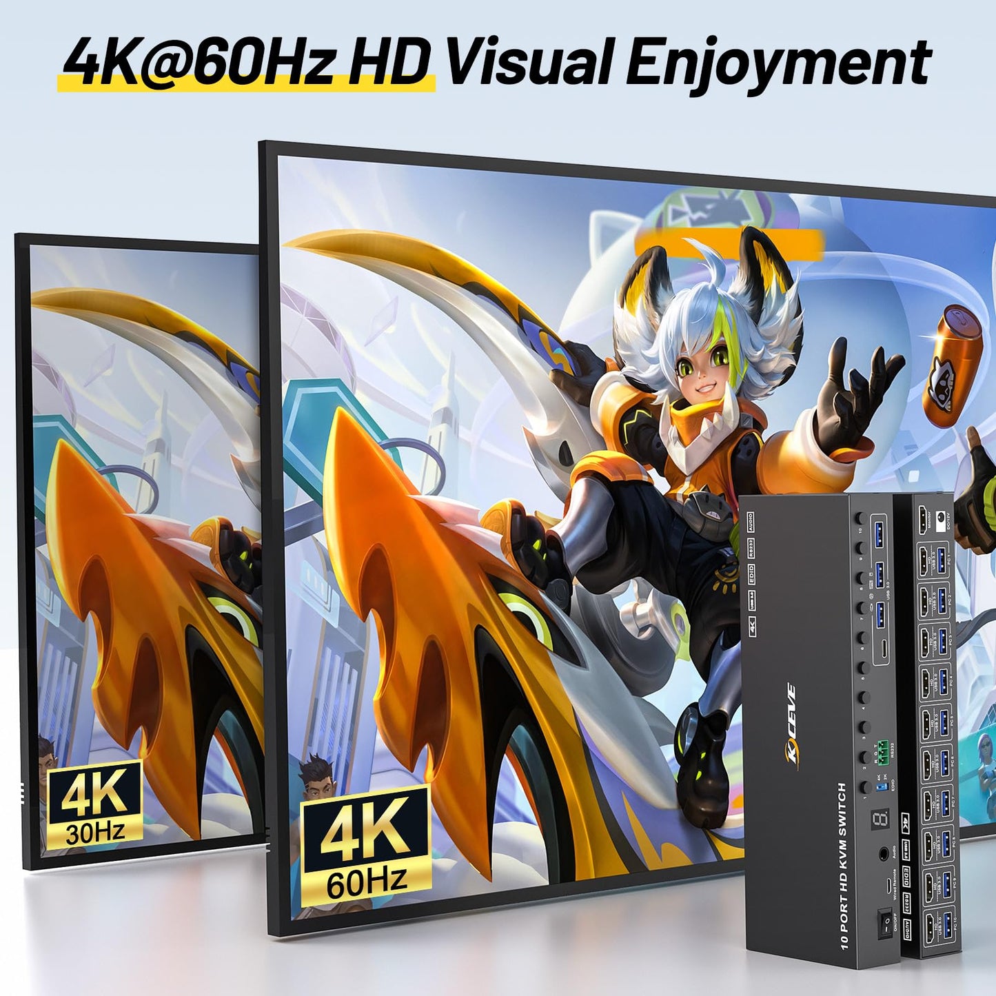 MLEEDA 10-Port HDMI KVM Switch: Professional control for multiple PCs with a single monitor