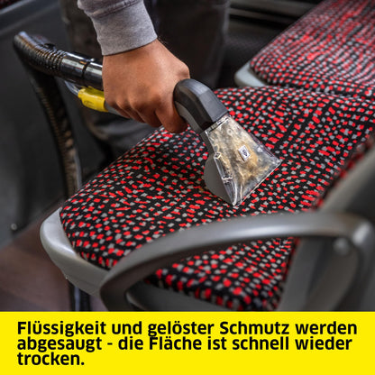 Kärcher 'Puzzi 8/1' wet and dry vacuum cleaner for cleaning upholstery including upholstery nozzle