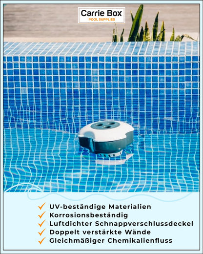 Carrie Box Dosierschwimmer inkl. Thermometer: Chlordosierer, Einstellbar, 20 bis 200g