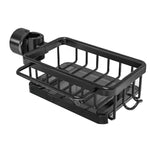 Organisateur d'évier de cuisine flexible pour conduites d'eau rondes | Panier de rangement avec bac collecteur 