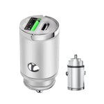 Mini chargeur rapide de voiture USB 100 W | Deux ports, type C : avec anneau de traction