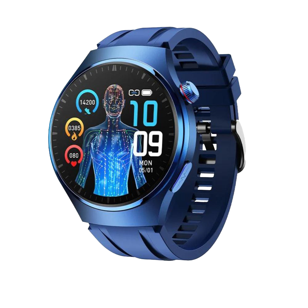 Montre intelligente ECG avec laser PPG | Température corporelle, glycémie, appel BT