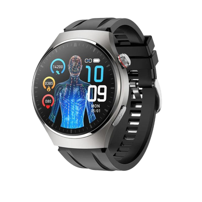 Montre intelligente ECG avec laser PPG | Température corporelle, glycémie, appel BT