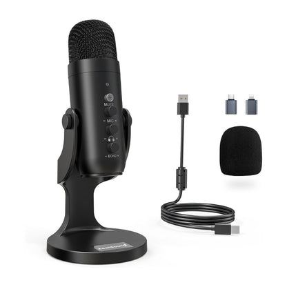 Condensateur de microphone USB | Streaming - Podcasting : avec adaptateur téléphonique et sortie casque