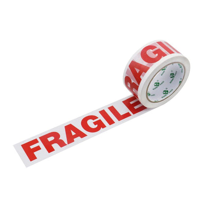 BOMEI PACK Paketklebeband zum Verpacken von Paketen (3 Rollen - Red Fragile)