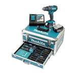 Makita impact drill (96-piece): 18V/3.0Ah, 2 batteries + charger in aluminum case